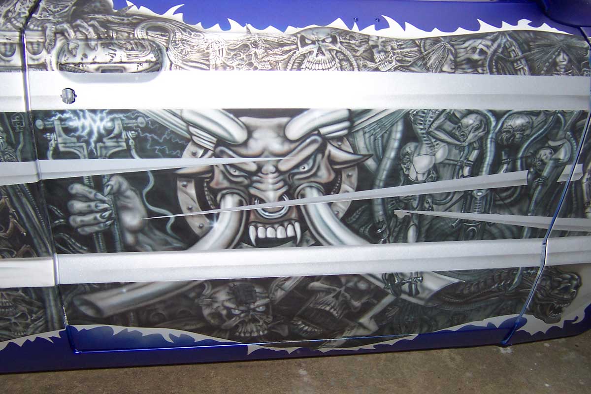 evil mazda bed mural